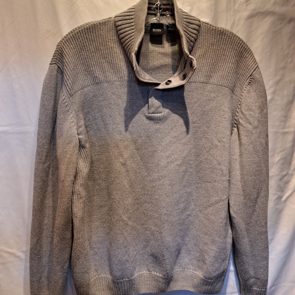 BOSS Gray 100%wool Men's Sweater